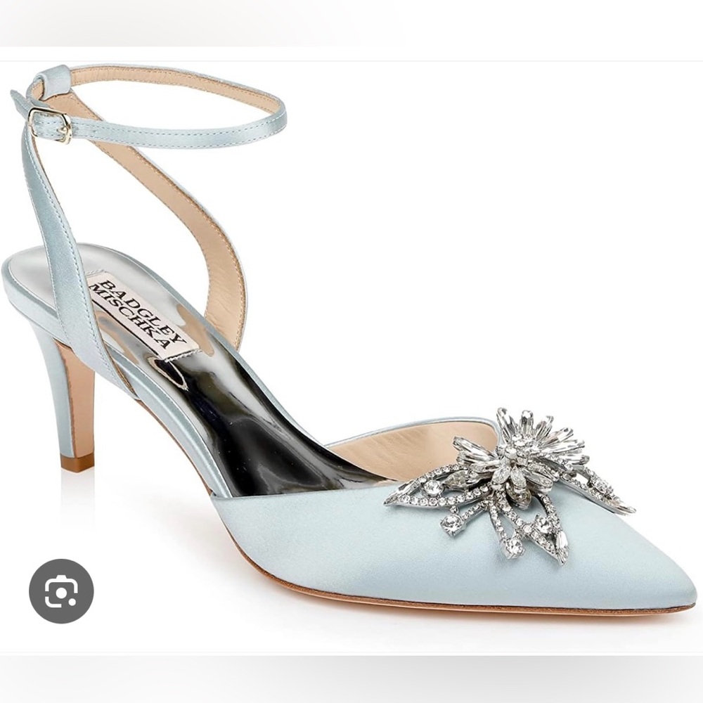Badgley Mischka ‘Kaley’ Pointed Toe Butterfly Stiletto in Blue Mist
